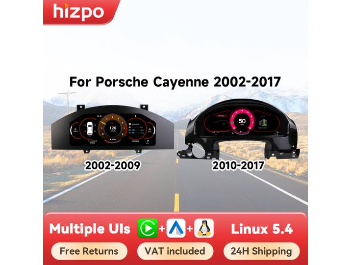 Tableau de bord Hizpo pour Porsche Cayenne 2002-2017, combiné d'instruments numérique, Carplay, panneau virtuel