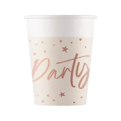 8 Becher Party roségold Pappbecher