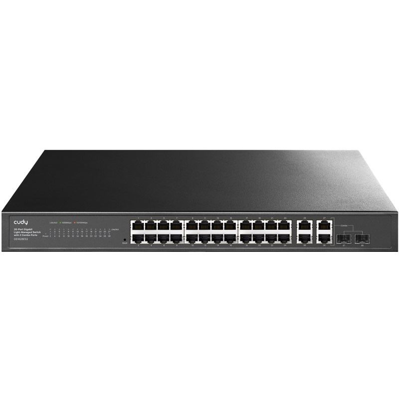 Cudy Switch GS1028ES2 - 26 Ports - 26x GE (10/100/1000) - 2x Combo-SPF