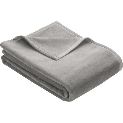 Wohndecke IBENA "Berlin", grau, B:150cm L:200cm, Mischgewebe, Wohndecken, Wohndecke, Hochwertige Konfektion mit Markenpatch, Kuscheldecke