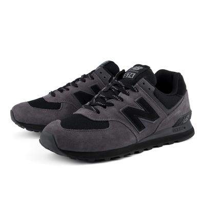 Sneaker NEW BALANCE "574", Herren, Gr. 41,5, navy, schwarz, Leder, Synthetik, Schuhe Sneaker