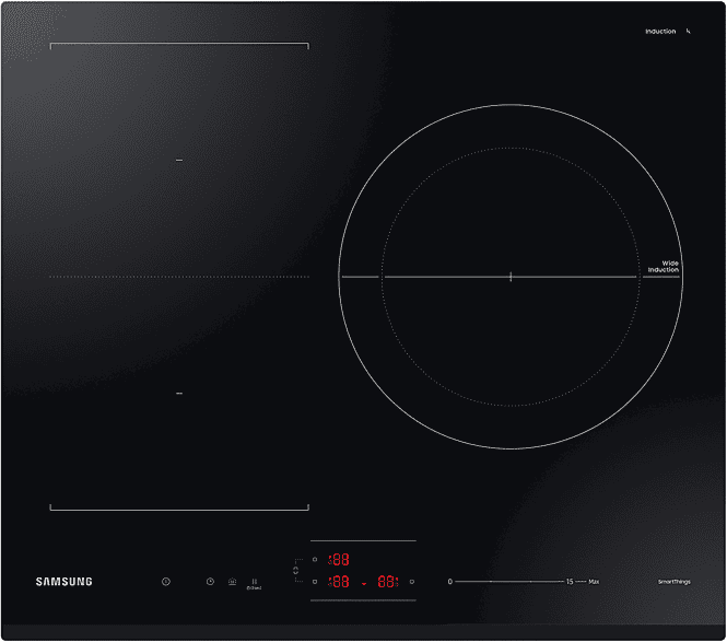 Placa inducción - Samsung NZ63B5046GK/U1, Zona Flex, dual 28 cm, 59 Wi-fi con SamrtThings, Negro