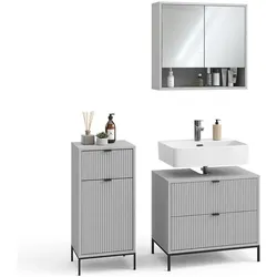Vicco, Badmöbelset, Badmöbel-Set Eliza, Grau, 3 Teile