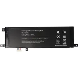 XCell Akku passend für ASUS X453, X553, Li-Polymer, 7,6V, 5000mAh, 38,0Wh, built-in, ohne Werkzeug (5000 mAh), Notebook Akku, Schwarz