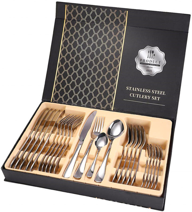 Brayden Studio Arnelia 24 Piece Stainless Steel Cutlery Set , Service for 6 Silver 24