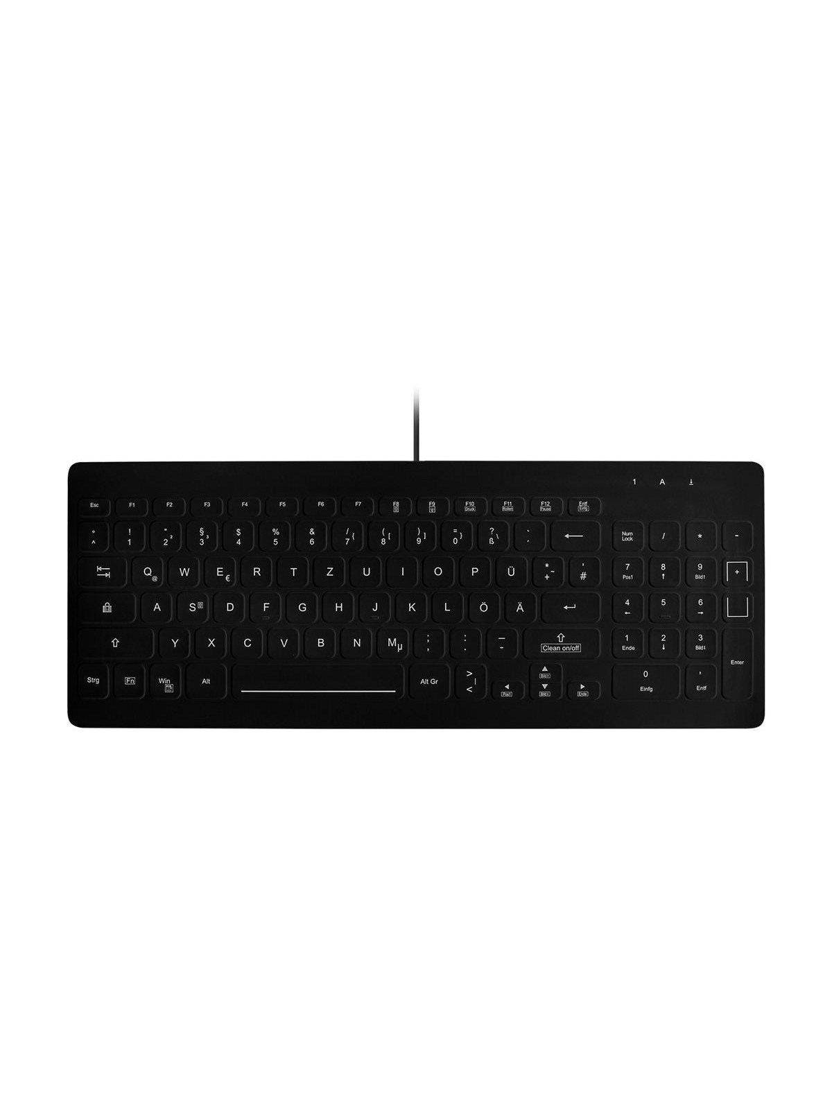 Contour Active Key QuickClean AK-CB7012F - keyboard - medical hygienic design removable cover compact - QWERTY - Pan Nordic - black Input Device - Tastatur - Nordic ISO - Schwarz