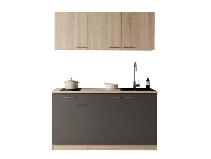 RESPEKTA Pantryküche Ingrid, zerlegt, wahlweise mit Kühlschrank, Soft-Close-Funktion, Breite 150 cm