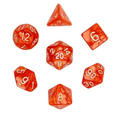Pegasus DIC86057 - Würfelset Pearl: Orange/White (7)