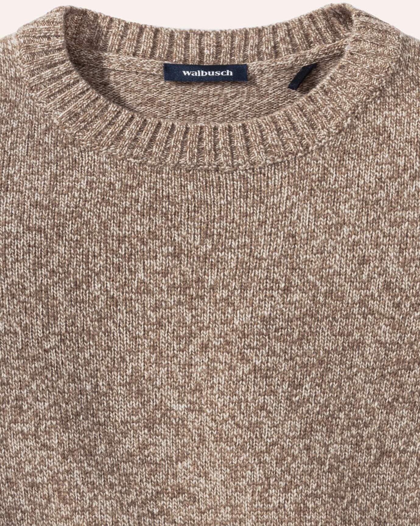 Walbusch Lammwoll-Pullover Nahtlos, , Farbe Beige, 48, reine, feinste Lammwolle nahtlos in Italien gestrickt Herren