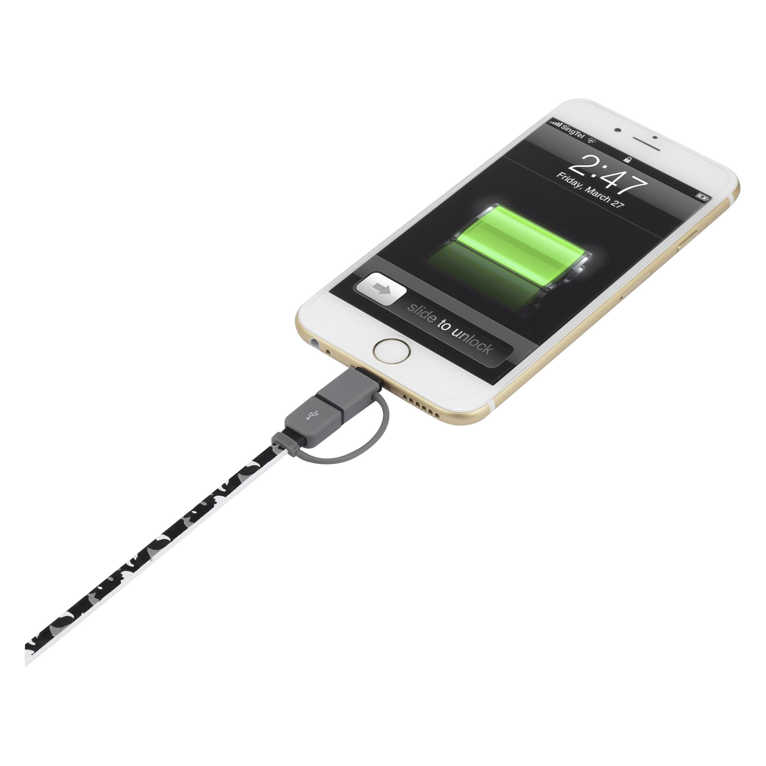 Renkforce Micro-USB/Lightning 2-in-1 Lade- & Sync-Kabel 0.2 m (0.20 m, USB 2.0, 2.50 W) (RF4145364)