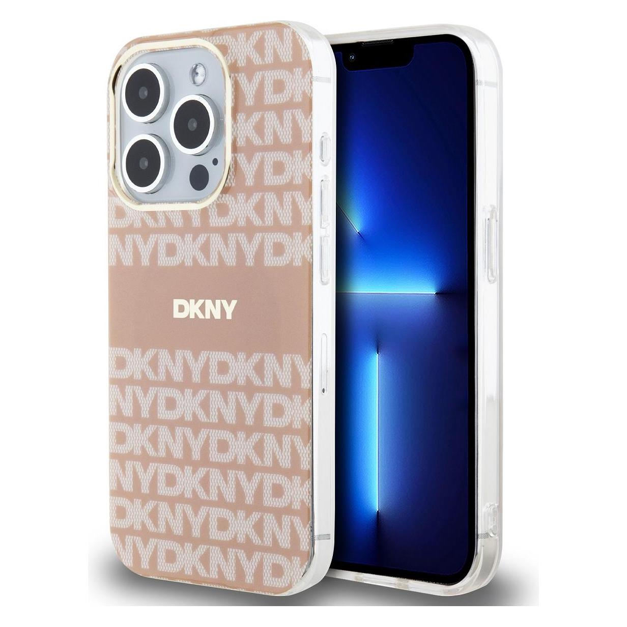 DKNY PC/TPU Repeat Pattern Tonal Stripe Magsafe Case for iPhone 15 Pro Pink (Apple iPhone 15 Pro) (1714462325)