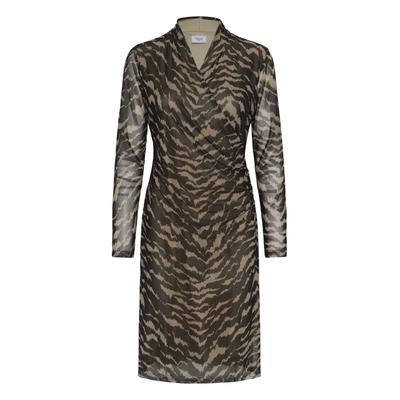 Jerseykleid SAINT TROPEZ "Damen Jerseykleid MiggaSZ", Damen, Gr. M, N-Gr, schwarz (schwarz shifted strokes), Obermaterial: 95% Polyester PES. 5% Elasthan EL., Kleider Jerseykleid