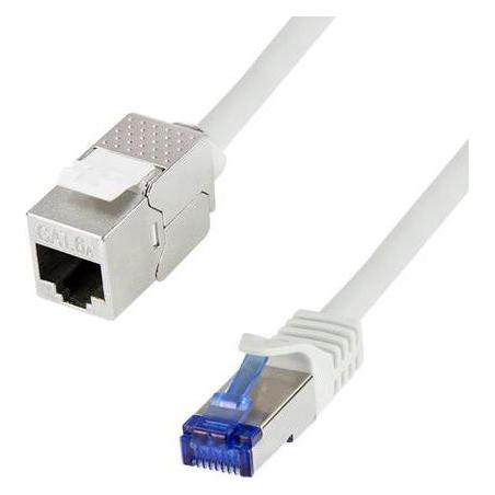 LogiLink Konsolidierungspunkt-Patchkabel, Kat.6A, 1,0 m S/FTP, hellgrau (RAL7035), Anschluss: RJ45 Stecker (S/FTP, CAT6a, 1 m) (CC5032S)