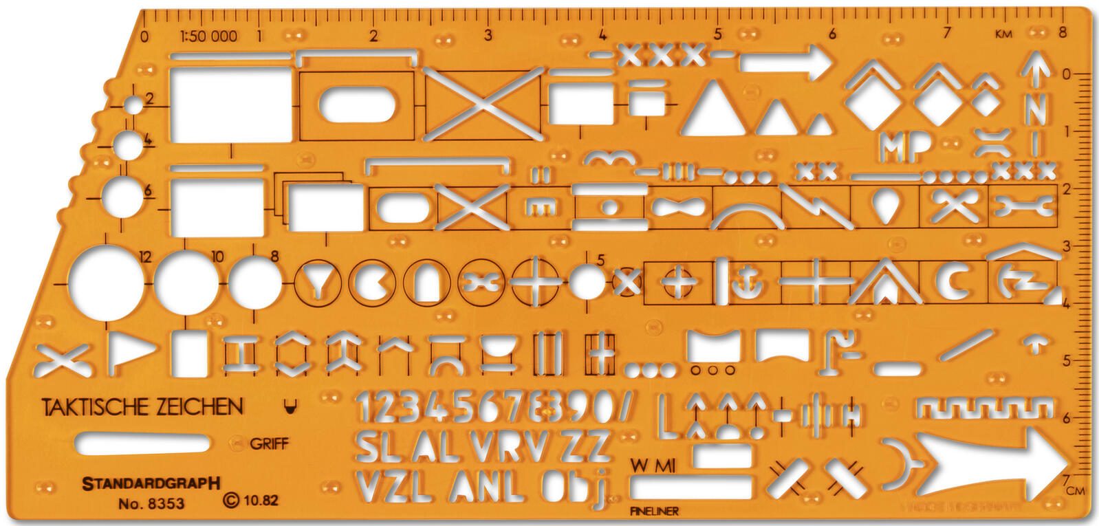 STANDARDGRAPH Zeichenschablone Taktische Zeichen NATO 8353