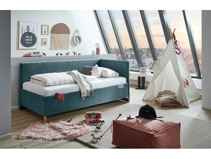 Kojenbett 120 x 200cm ohne Lattenrost Blau
