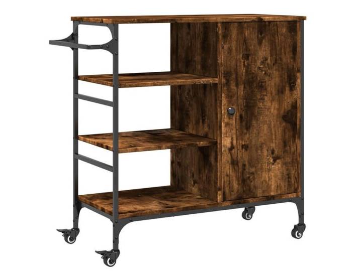 FAF-NEUF* Desserte de cuisine - chêne fumé - 87 5x38 5x84 5 cm bois ingénierie JUILLET295209