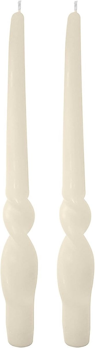 Set van 4 handgemaakte ivoren spiraalkaarsen van 30 cm voor sfeervolle decoratie