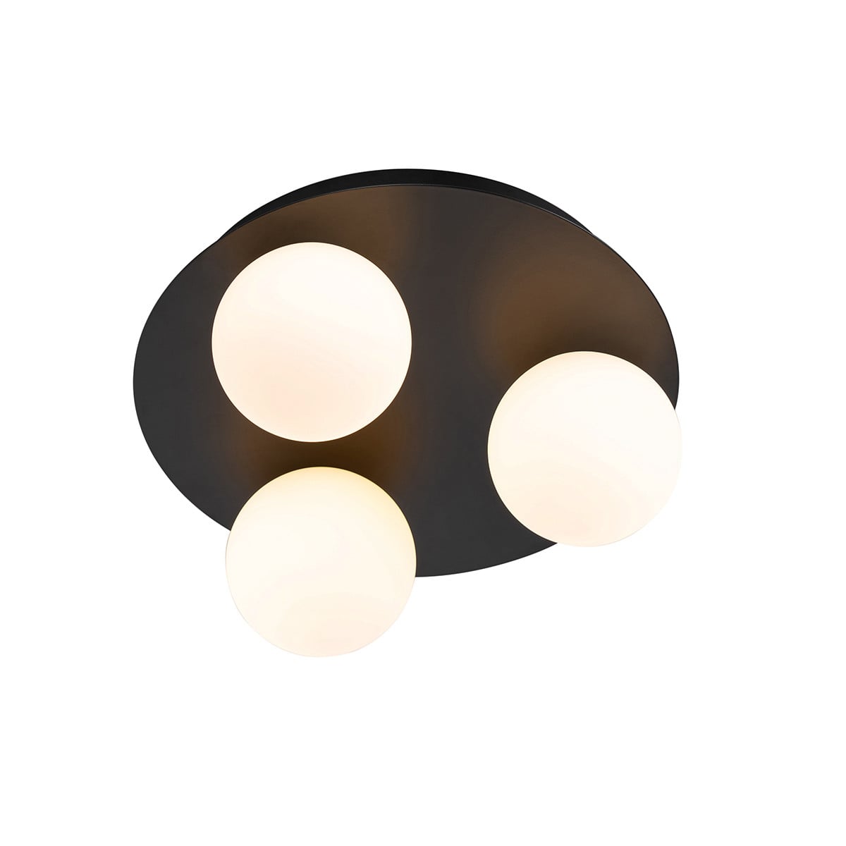 Qazqa Moderne ronde badkamer plafondlamp zwart - IP44 - Dimmable