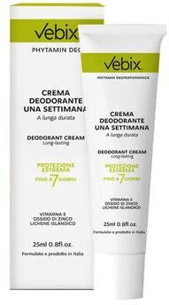 Vebix Phytamin Crema Deodorante una Settimana Tubo 25 ml Protezione Estrema a Lunga Durata