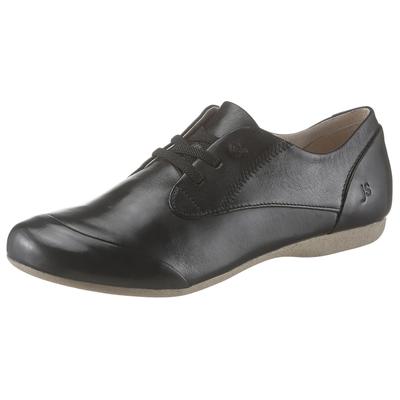 Slipper JOSEF SEIBEL "Fiona 01", Damen, Gr. 42, Leder, schwarz, Schuhe Slipper, Komfortschuh, Schlupfschuh mit elastischer Zierschnürung