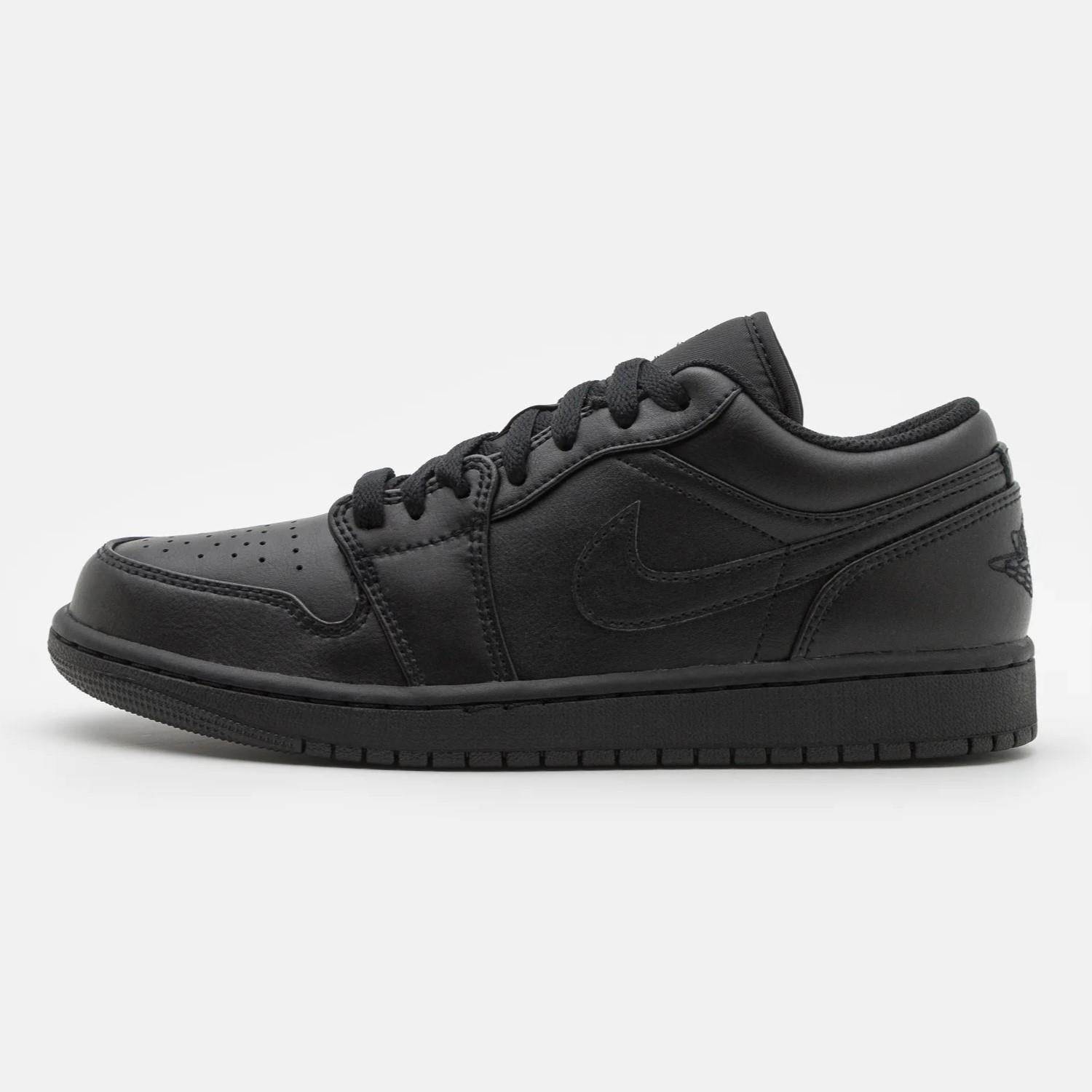Nike Air Jordan 1 Low Herren-Trainer in Schwarz/Schwarz/Weiß