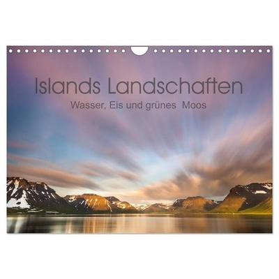 Islands Landschaften - Wasser, Eis und grünes Moos (Wandkalender 2027 DIN A4 quer), CALVENDO Monatskalender