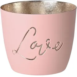 Madras Windlicht M Love blush/gold