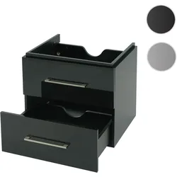 Premium Waschbeckenunterschrank HWC-D16, Waschtischunterschrank Waschtisch Badmöbel, hochglanz 60cm ~ schwarz