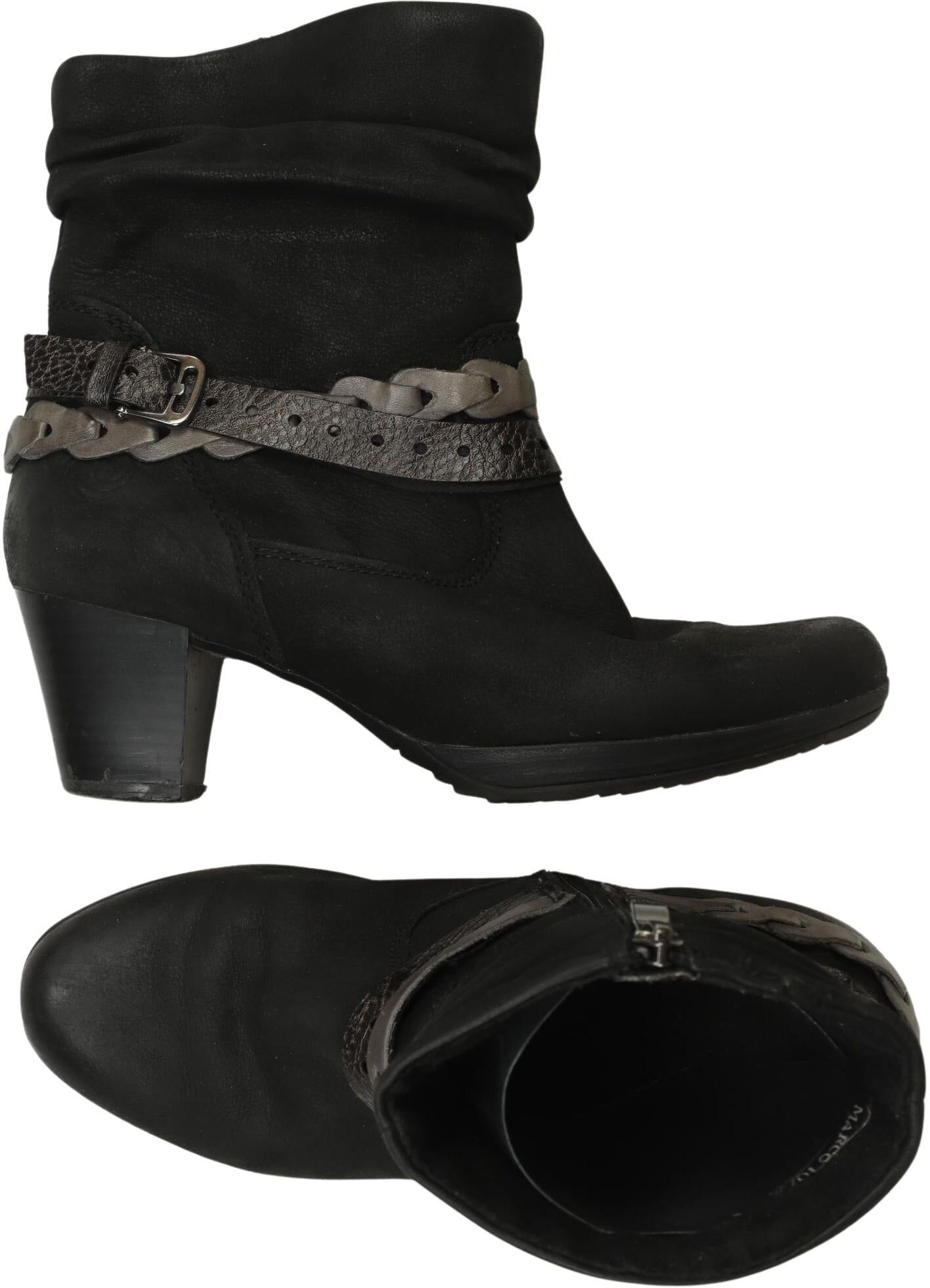 Marco Tozzi Damen Stiefelette, Schwarz, Gr. EU 36, Leder - Second Hand