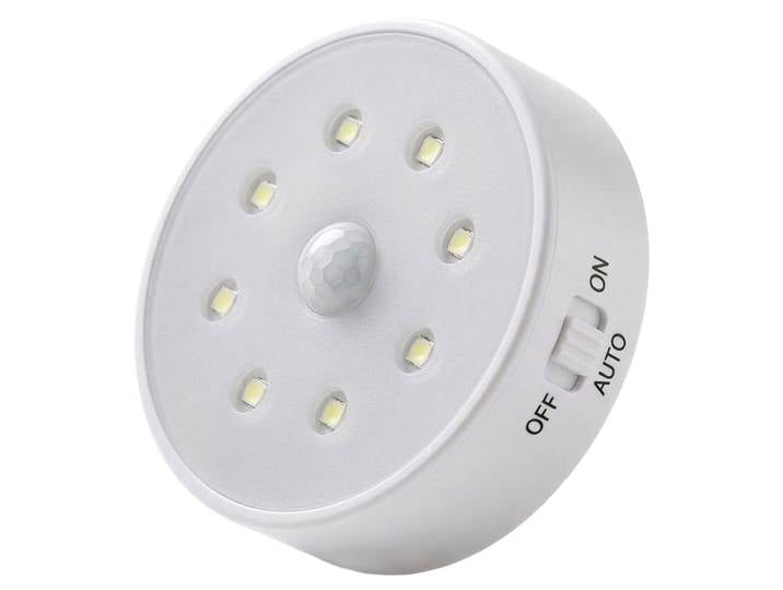 LED-Nachtlicht, Bewegungsmelder & Helligkeitssensor, batteriebetrieben, 3m, 120°, 8 LEDs
