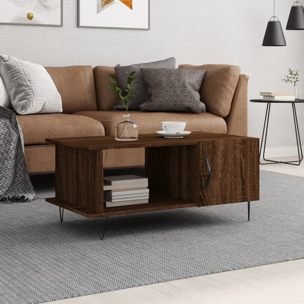 George Oliver Add a touch of elegance to your living room with this stylish coffee table. Brown Oak