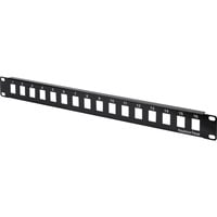 Modulares Patchpanel, 16-Port, unbestückt schwarz, 1 HE, für Keystone-Module