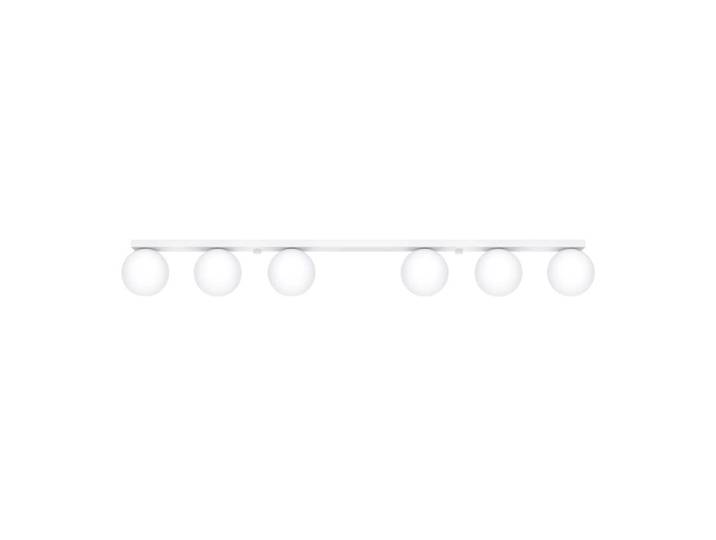 Plafonnier blanc de 120 cm avec 6 sphères