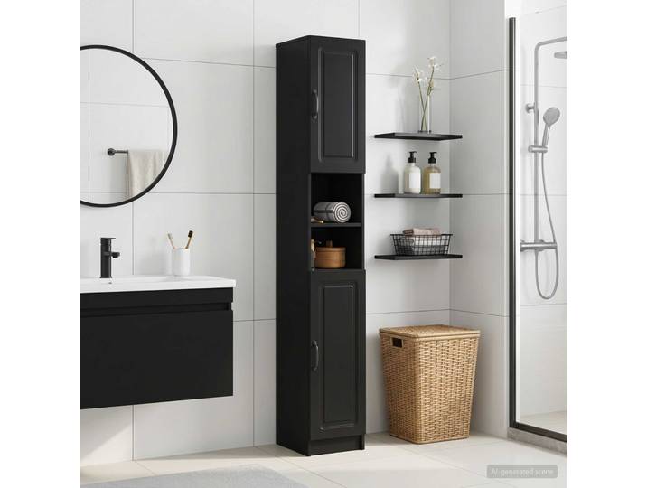 vidaXL Badezimmerschrank mit offenem Regal UTRECHT Schwarz