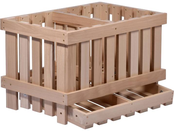 Holzkiste DOBAR, beige (natur), B:40cm H:40cm T:60cm, Holzwerkstoff, Aufbewahrungsboxen, Holzkiste, Vorratsbehälter aus Holz mit 2 Abteilungen