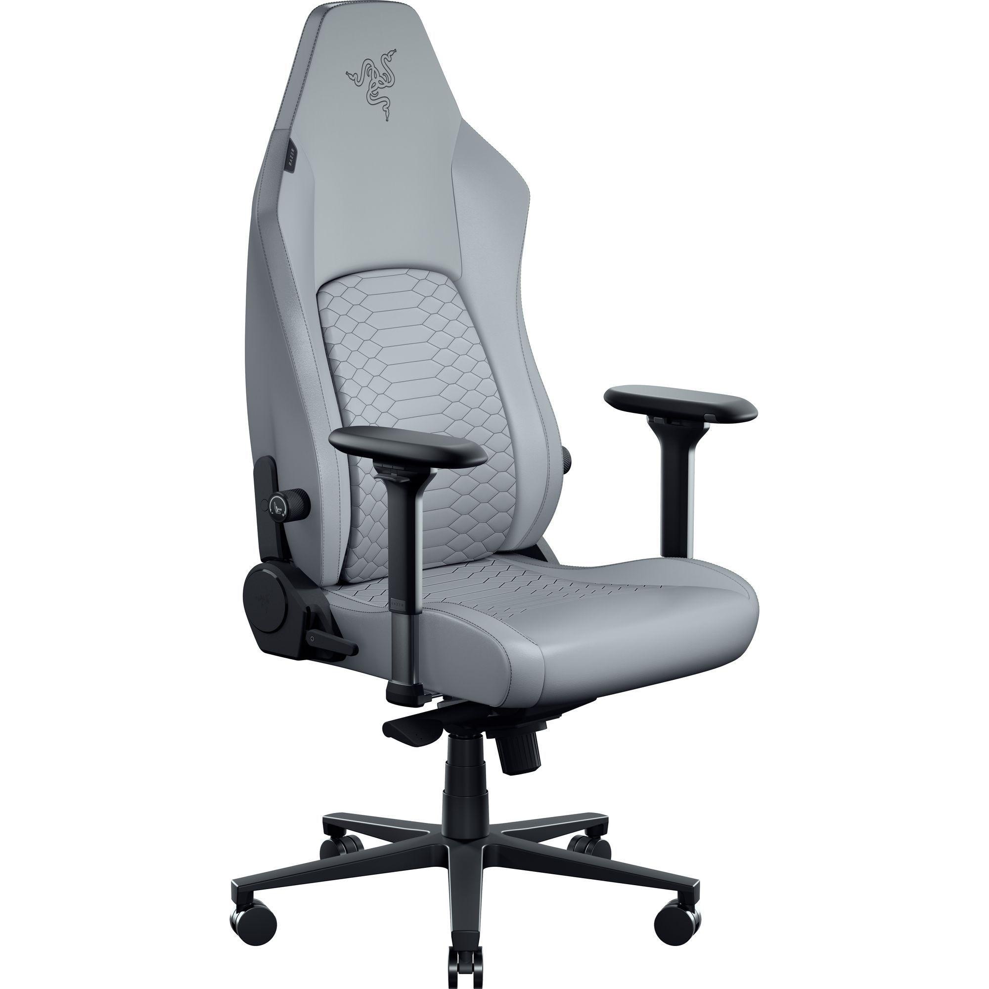Razer ISKUR V2 NewGen Hellgrau Gaming-Stuhl mit atmungsaktivem Komfort, Razer HyperFlex Lordosenstütze
