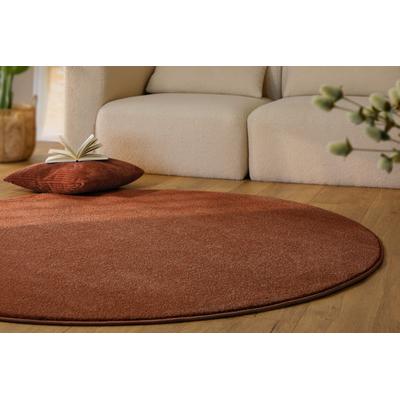Teppich ESPRIT "Vegas - ESPRIT Kollektion", ziegel rot, H:15mm Ø:120cm, Polypropylen, Teppiche, Teppich, Kurzflor, uni, gewebt, pflegeleicht, formstabil, für Fußbodenheizung