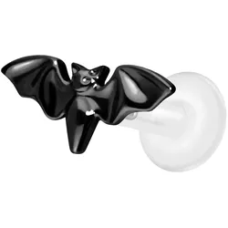 PTFE Labret mit Innengewinde + Titan-Aufsatz FLEDERMAUS