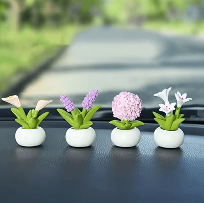 Inspire Curations Mini Flower Pot Elf Car Dashboard Ornament xiuqiuhua