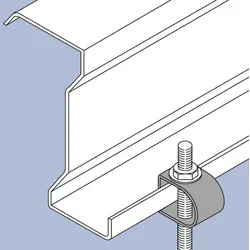 ABB PD Trägerklammer, fuer waagrechte Innenkante bis 4mm, Drehmontage, mit Loch 12mm 7TCA084220R0299  - 50 Stück
