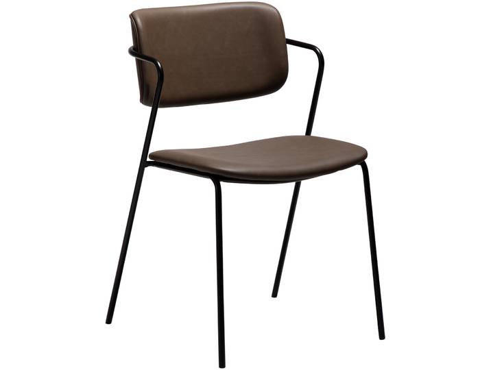 DAN-FORM Stuhl 2er-Set Zed braun/schwarz Kunstleder