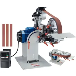 VEVOR Bandschleifmaschine, 72 x 2 Zoll Bandpolierer mit variabler Geschwindigkeit und VFD, 1500 W Messerschärfer mit 3 Schleifformen und 3 Schleifbändern für die Metallbearbeitung, kompatibel mit 72"- 82 x 2" Bändern