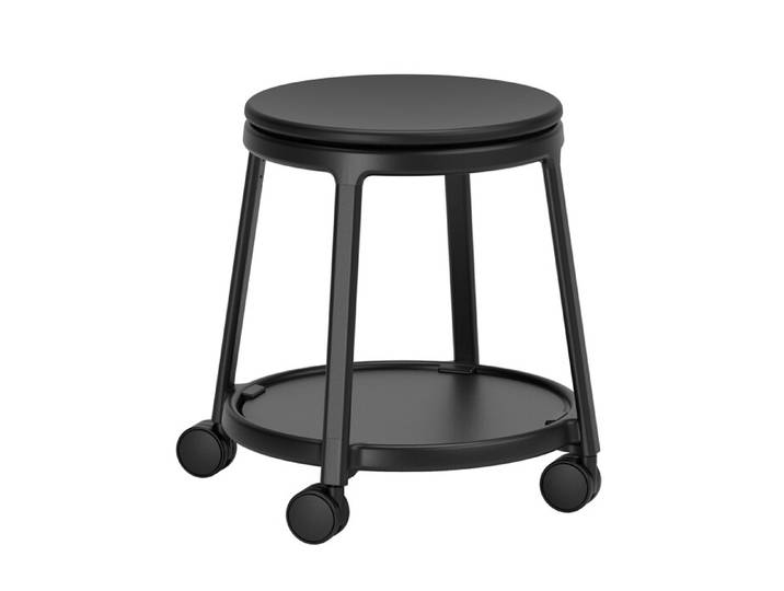 Sitzhocker Round & Roll Infiniti Design schwarz, Designer Oleg Pugachev, 45 cm