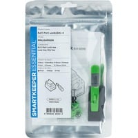 ESSENTIAL RJ11 Port Lock (MNL04) + Lock Key Mini (U04), Einsteckschloss Farbcode Grün, 4 Stück + 1 Schlüssel