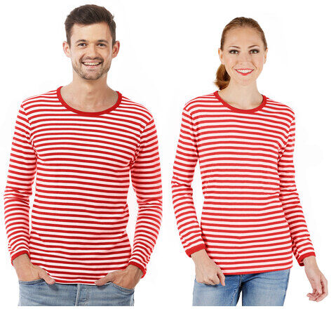 Langärmeliges Ringelshirt "Red Stripes" unisex