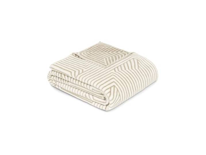 Ibena Sevilla Decke 150x200 cm - Baumwollmix weich, warm & waschbar, Kuscheldecke beige