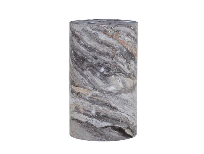 ComfortXL Couchtisch De-37335 rund mit Marmoroptik Grau, 30x55x30 cm, Wohnzimmer, Wohnzimmertische, Couchtische