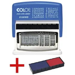 Colop Datum- und Wortbandstempel »S 120 WD« inkl. GRATIS 2 Ersatzstempelkissen mehrfarbig