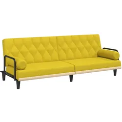 Helloshop26 - Schlafsofa mit Armlehnen hellgelber Stoff 02_0019248