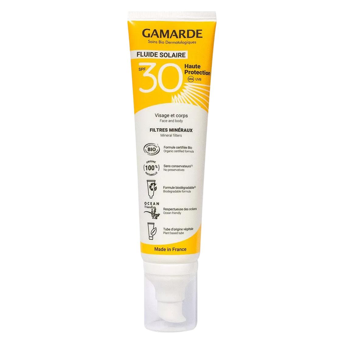 Gamarde BIO-Sonnenschutzfluid Gesicht & Körper LSF 30 Sheabutter & Argan - 100ml - (SPF 30, 100 ml) (35378241)